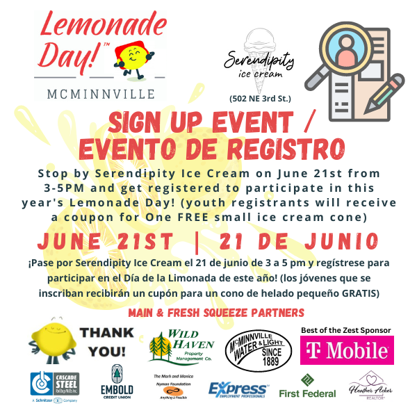 Lemonade Day McMinnville Sign up 
