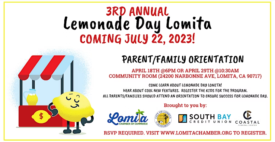 Lemonade Day Lomita Family Orientation Graphic